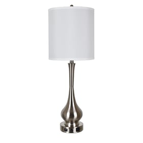 2 Crestview Collection Camden Brushed White Table Lamps