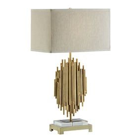 Crestview Collection Galveston Gold Leaf Natural Table Lamp