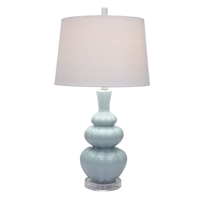 2 Crestview Collection Strata Light Blue White Table Lamps CRST-CVAP1809