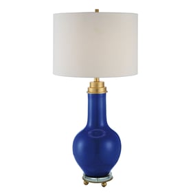 Crestview Collection Penta Blue Gold White Metal Table Lamp