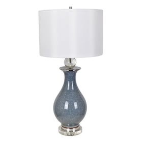 Crestview Collection Francis Blue Crackle White Table Lamp