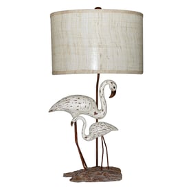 Crestview Collection Shoreline Distressed White Grey Accent Lamp