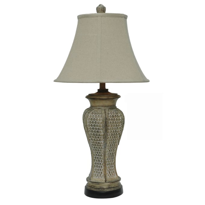 2 Crestview Collection Cypress Pickled Pine Green Table Lamps CRST-CVATP988