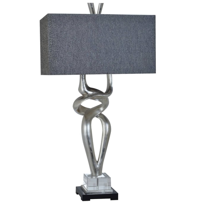 2 Crestview Collection Coventry Silver Charcoal Table Lamps CRST-CVAVP030