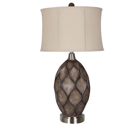 Crestview Collection Kimball Brushed Nickel Oatmeal Table Lamp