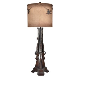 2 Crestview Collection Shot Antique Burlap Table Lamps