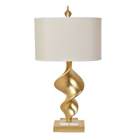 Crestview Collection Summit Gold Leaf Natural Table Lamp