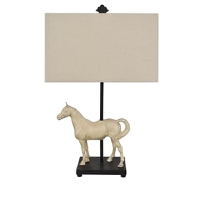 Crestview Collection Chase Bleached White Black Table Lamp