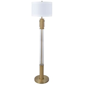 Crestview Collection Demille White Column Floor Lamp