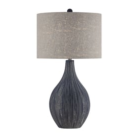 Crestview Collection Dillon Natural Navy Blue Table Lamp