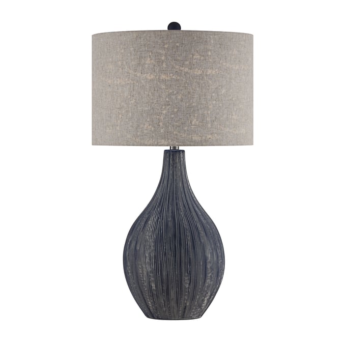 Crestview Collection Dillon Natural Navy Blue Table Lamp CRST-CVAZP023B