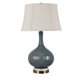 Crestview Collection Sawyer Deep Teal White Table Lamp