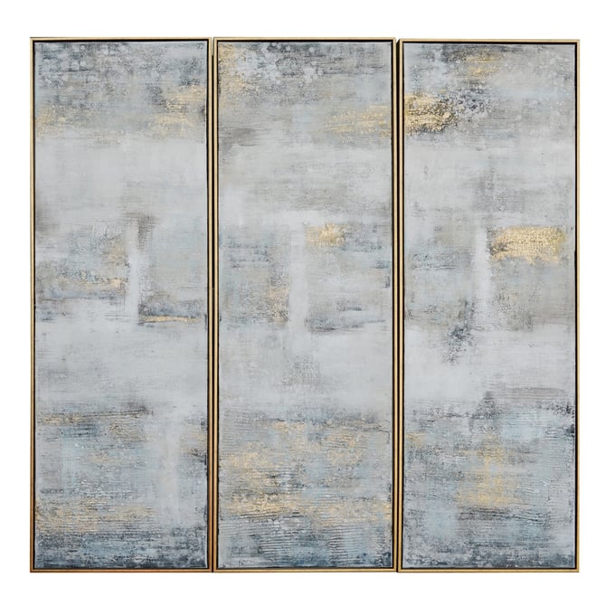 Crestview Collection Gold Avery 3pc Wall Art CRST-CVBZWF070