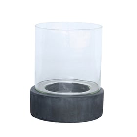 Crestview Collection Orian Ebony Concrete Large Candle Holder