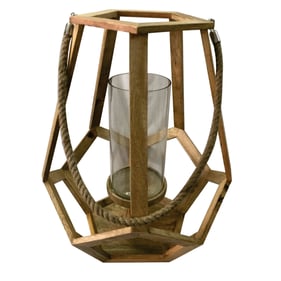 Crestview Collection Myers Natural Large Candle Holder with Hemp Handle I