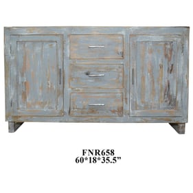 Crestview Collection Bengal Manor Distressed Grey Mango Wood Sideboard