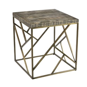 Crestview Collection Bengal Manor Burnished Ebony Gold Square End Table