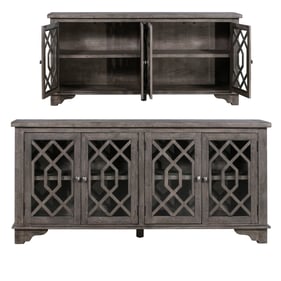 Crestview Collection Pembroke Distressed Grey Plantation 4 Doors Sideboard