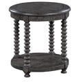 Pembroke Plantation Recycled Pine Distressed Grey Turned Leg Round End Table