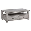 Pembroke Plantation Recycled Pine White Wash 2 Push Through Drawer Rectangle Cocktail Table