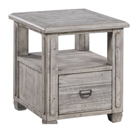 Crestview Collection Pembroke White Wash Plantation Rectangle End Table