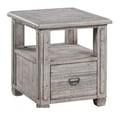 Pembroke Plantation Recycled Pine White Wash 1 Drawer Rectangle End Table