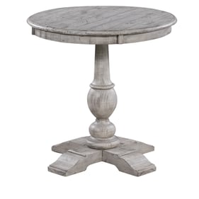 Crestview Collection Pembroke White Wash Plantation Round Accent Table