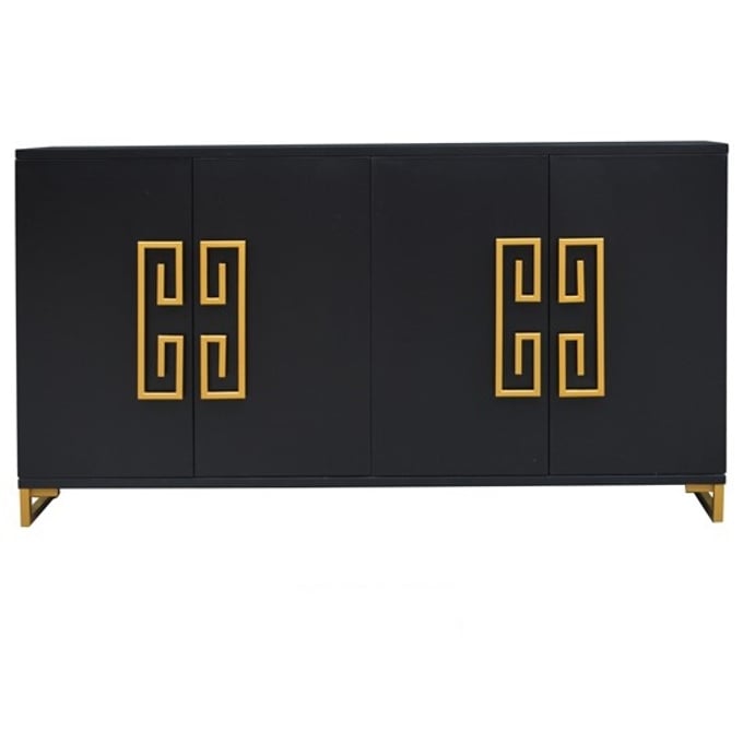 Crestview Collection Corinthian Black Gold Sideboard CRST-CVFZR4606