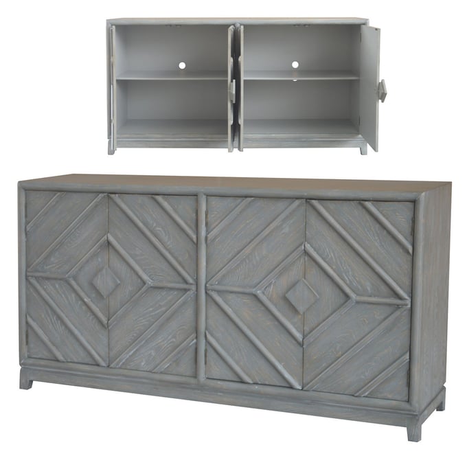 Crestview Collection Emerson Grey Oak Sideboard CRST-CVFZR5041