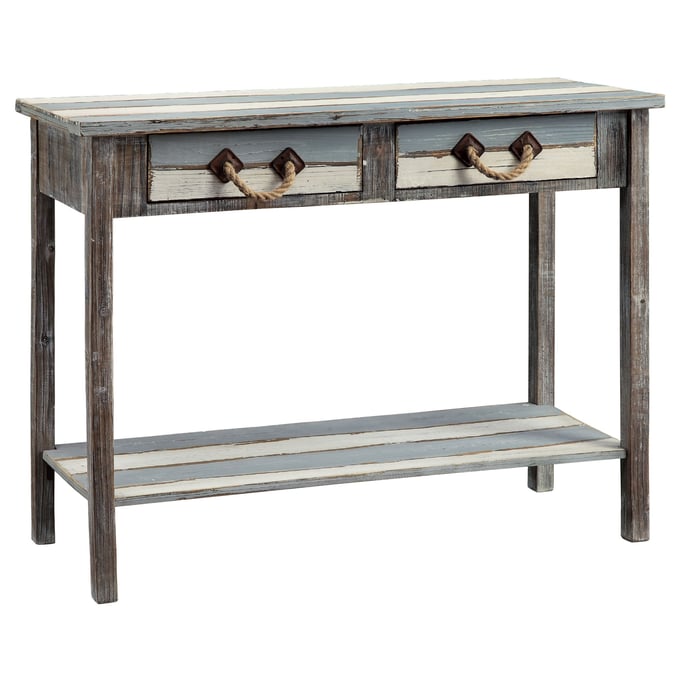 Crestview Collection Nantucket Weathered 2 Drawers Console Table CRST-CVFZR696