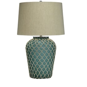 Crestview Collection Frazier Aqua Natural Table Lamp