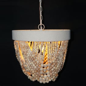 Crestview Collection Cadence Ivory Hemp Wrapping Pendant Lamp