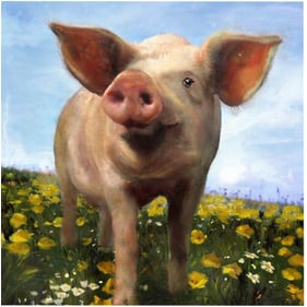 Crestview Collection Pig Out Hand Painted Canvas Wall Art