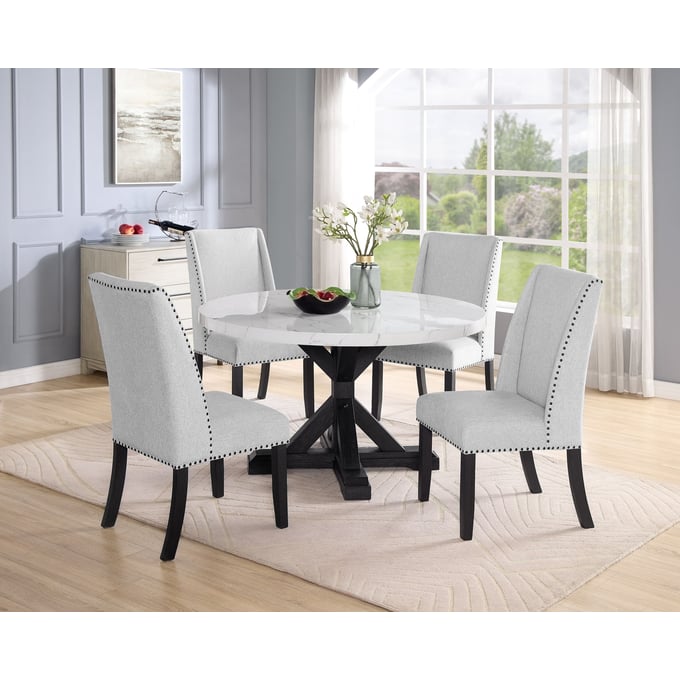 Crown Mark Vance 5pc Round Dining Room Set CRW-1319T-54R-DT-S1