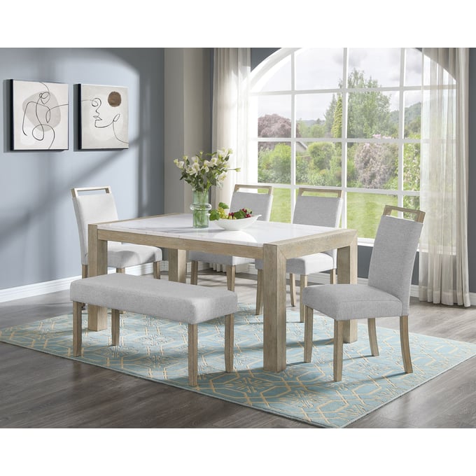 Crown Mark Dune 6pc Dining Room Set CRW-1321T-3866-DT-S3