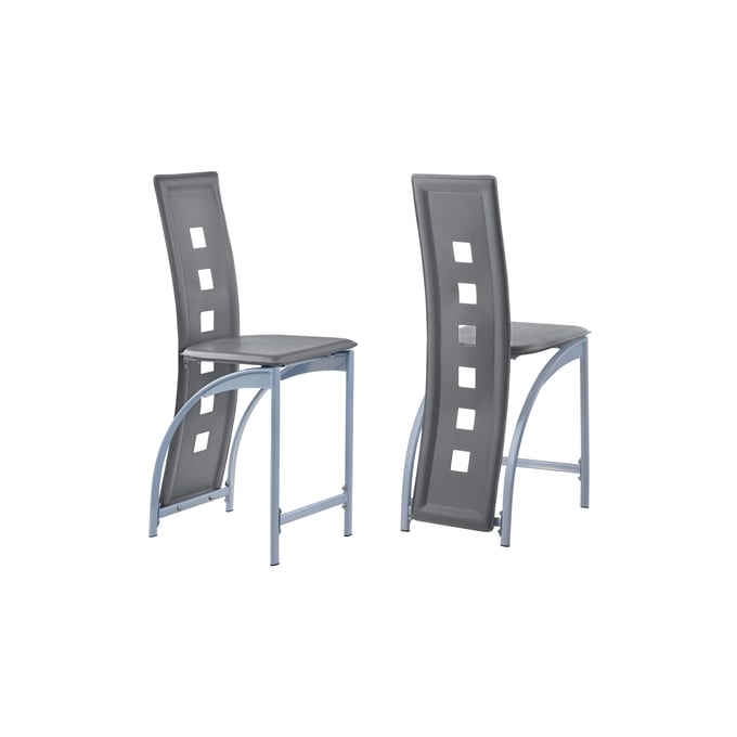 2 Crown Mark Echo Grey Counter Height Chairs CRW-1771S-24