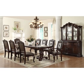 Crown Mark Kiera Brown 9pc Dining Room Set