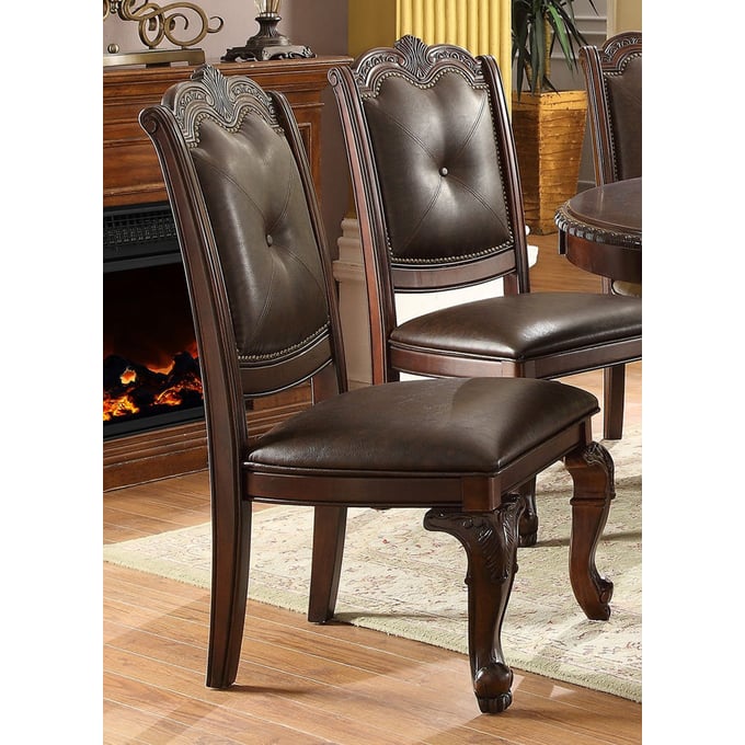 2 Crown Mark Kiera Brown Side Chairs CRW-2150S