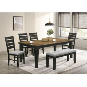 Crown Mark Bardstown Wheat Charcoal 6pc Dining Room Set