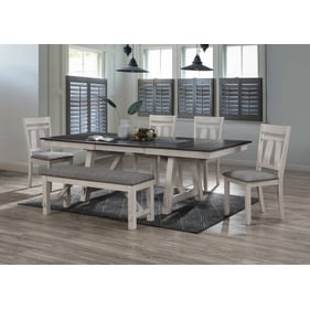 Crown Mark Maribelle Chalk Grey 6pc Dining Room Set