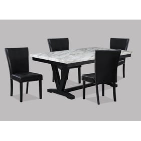 Crown Mark Tanner Black White 5pc Dining Room Set