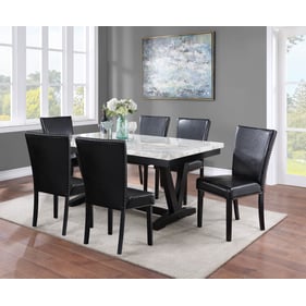 Crown Mark Tanner Black White 7pc Dining Room Set