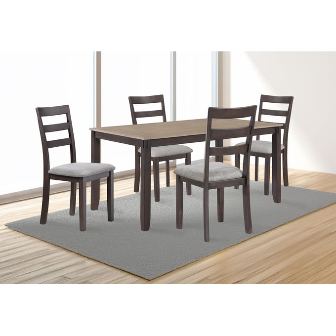 Crown Mark Branson Light Brown 5pc Dinette Set CRW-2255LB-SET