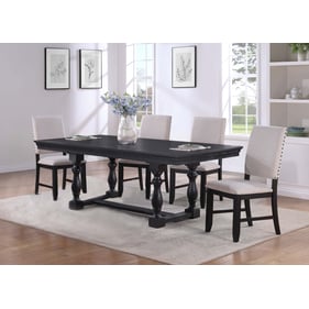 Crown Mark Regent Charcoal Black 5pc Dining Room Set