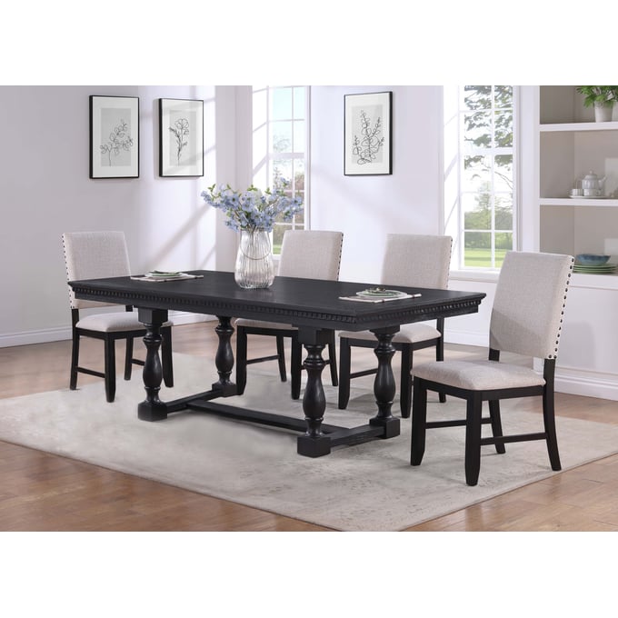 Crown Mark Regent Charcoal Black 5pc Dining Room Set CRW-2270CLT-DR-S1