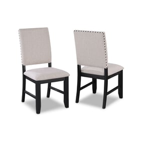 2 Crown Mark Regent Charcoal Black Side Chairs