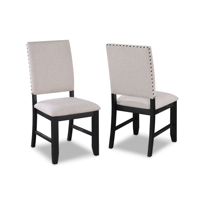 2 Crown Mark Regent Charcoal Black Side Chairs CRW-2270CL-S