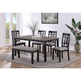 Crown Mark Paige 6pc Dinette Set With Bench