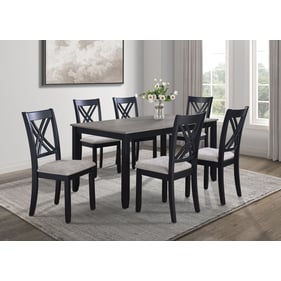 Crown Mark Eloise Light Grey 7pc Dinette Set