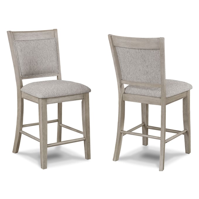 2 Crown Mark Fulton Grey Counter Height Chairs CRW-2727AG-S-24